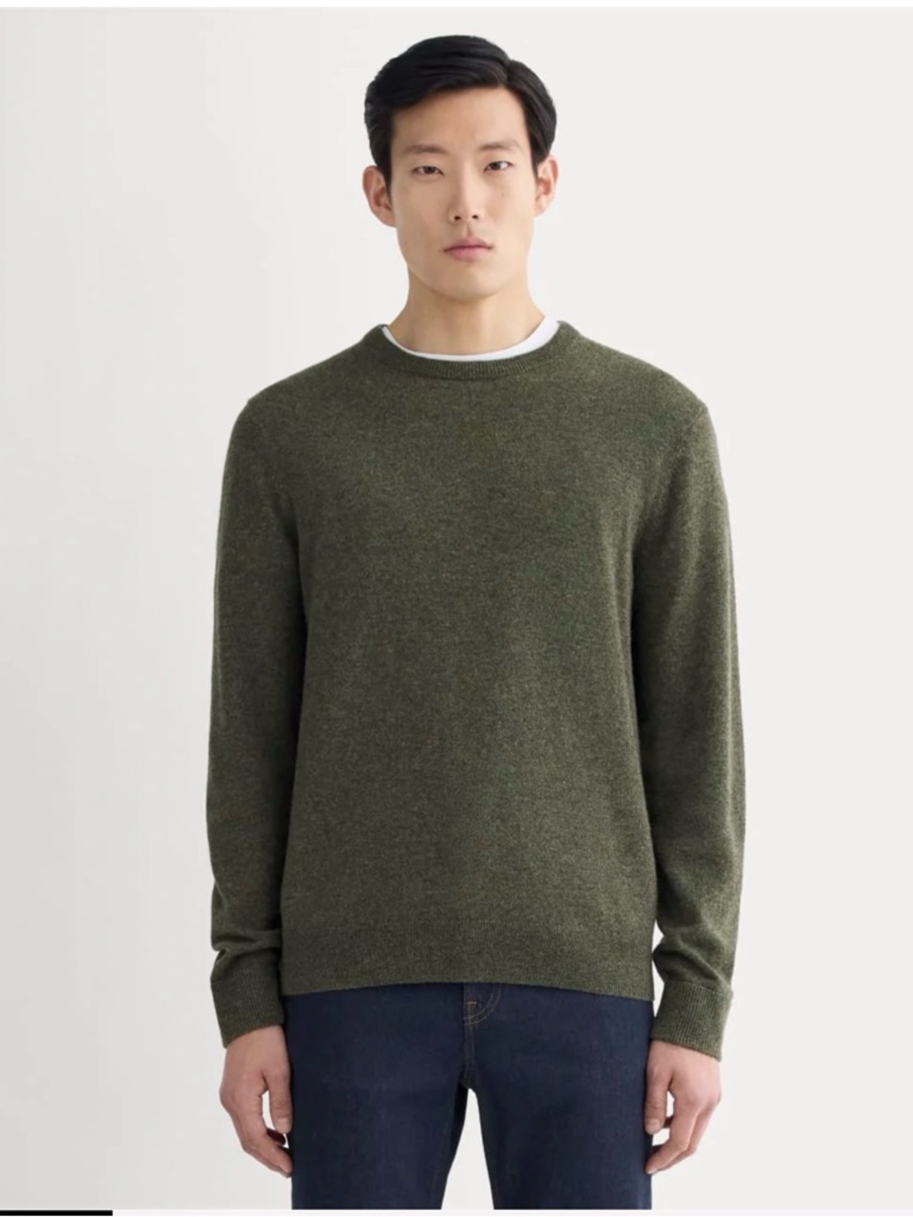 Everlane 100% cashmere crew sweater green‎ size large